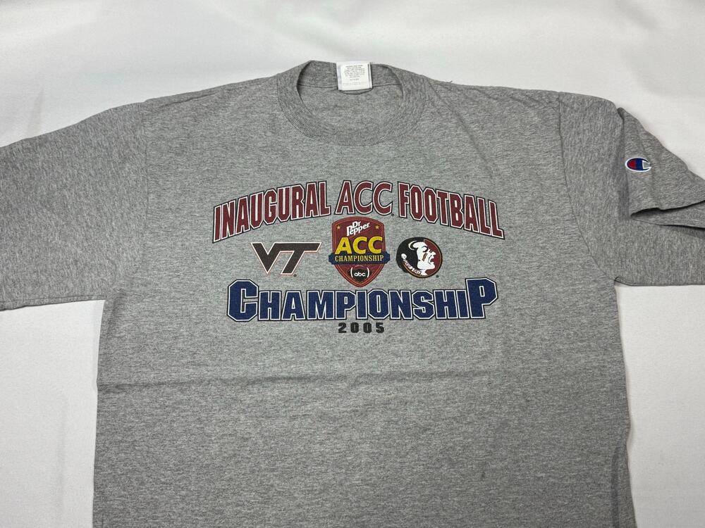 Champion Gray Shirt Large Virginia Tech vs Florida State Seminoles  2005